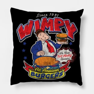 Wimpy All American Burger Dks Worn Pillow