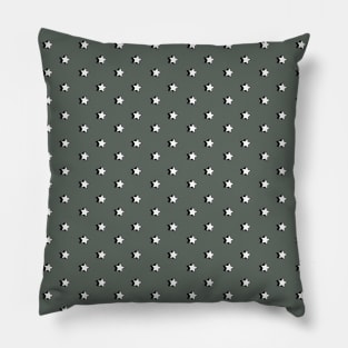 Olive Green / Khaki Retro VSCO Aesthetic stars pattern Pillow