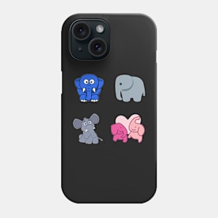 Elephants 4 pk Stickers Collection Phone Case