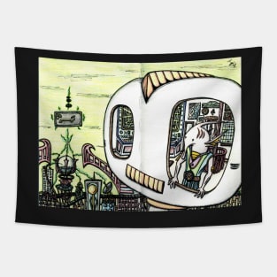 Fishbot Metropolis Tapestry