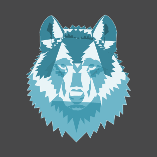 Geometric Blue Wolf T-Shirt