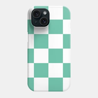 Aqua and white checkerboard print Phone Case