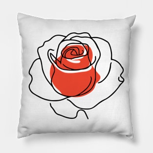 Blooming Rose with Red Shade Pillow