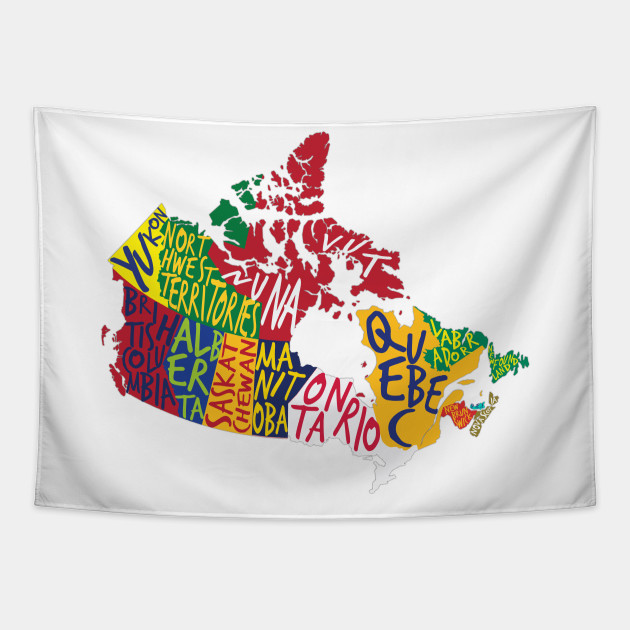 Canada map with provinces and Territories Lettering, typographic design. - Typographic Map Of 