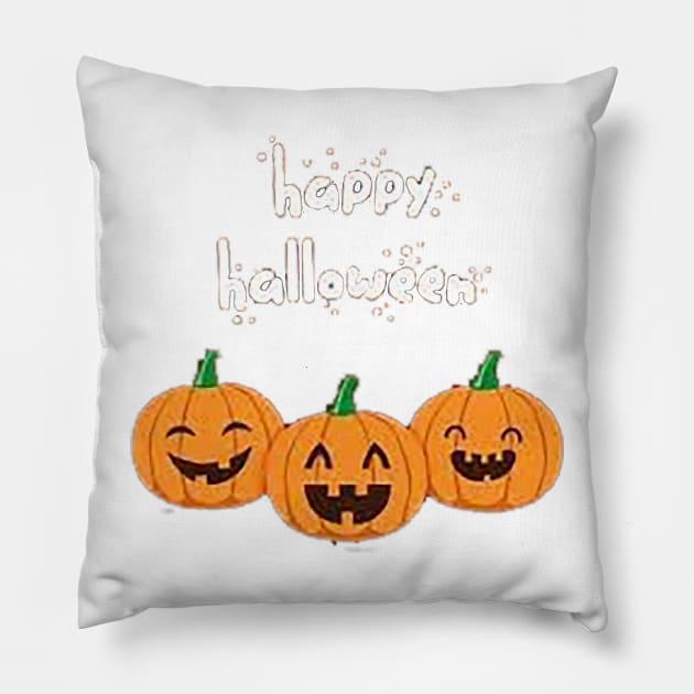 Happy Halloween Pumpkin  T-Shirt Halloween Tee Shirt Classic Halloween Shirt Pillow by shimaaalaa