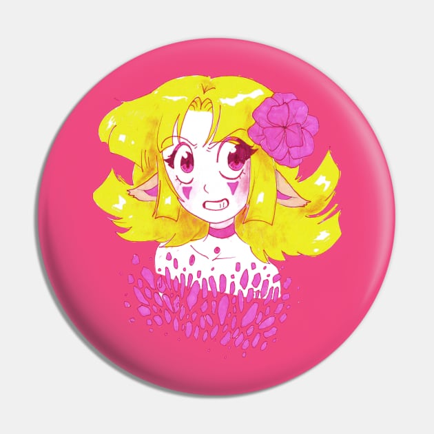 Blonde and Pink Girl Pin by saradaboru