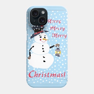 Snowman Christmas Greeting Card Phone Case