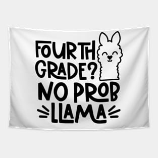 Fourth Grade, No Problem Llama Funny Kids Back to School Tapestry