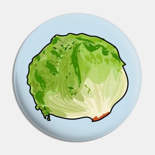 Lettuce cartoon illustration Pin