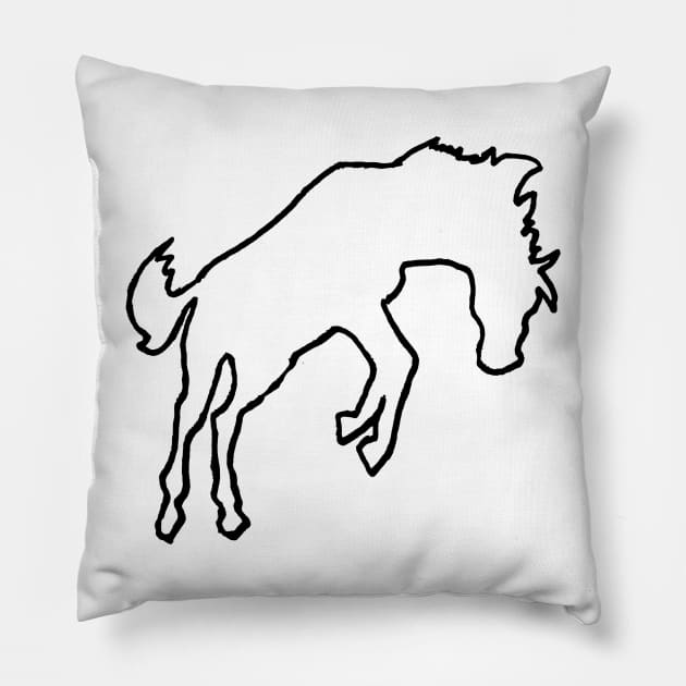 bucking horse outline Pillow by Shyflyer