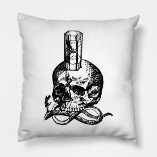 Memento Mori - Skull and Hourglass Pillow