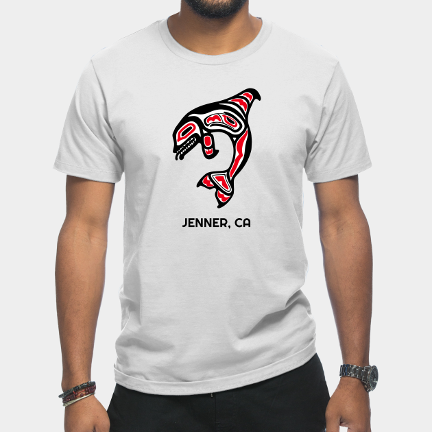 Disover Jenner, California Red Orca Killer Whales Native American Indian Tribal Gift - Orca Whales Lovers - T-Shirt