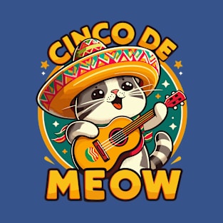 Cinco De Meow Cat Men Women Funny Cinco De Mayo T-Shirt