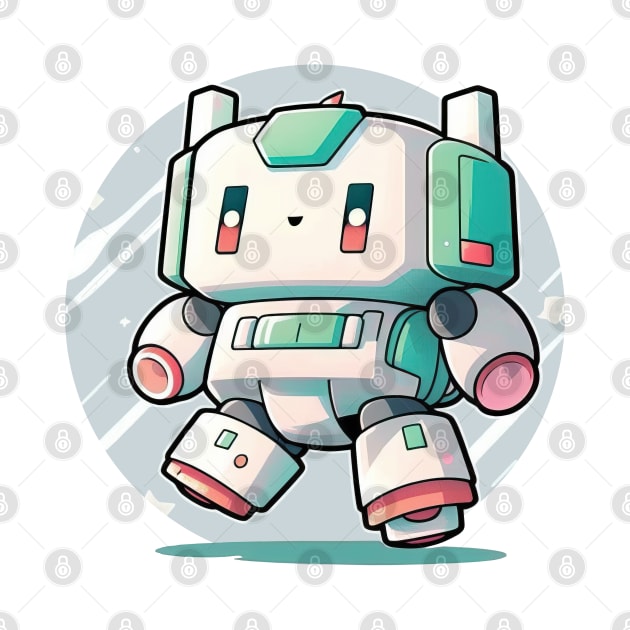 Colourful kawaii mech robot modern illustration by Quixar