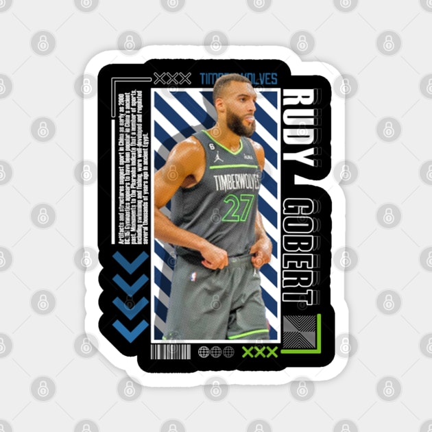 Rudy Gobert Paper Poster Version 10 Magnet by art.Hamdan