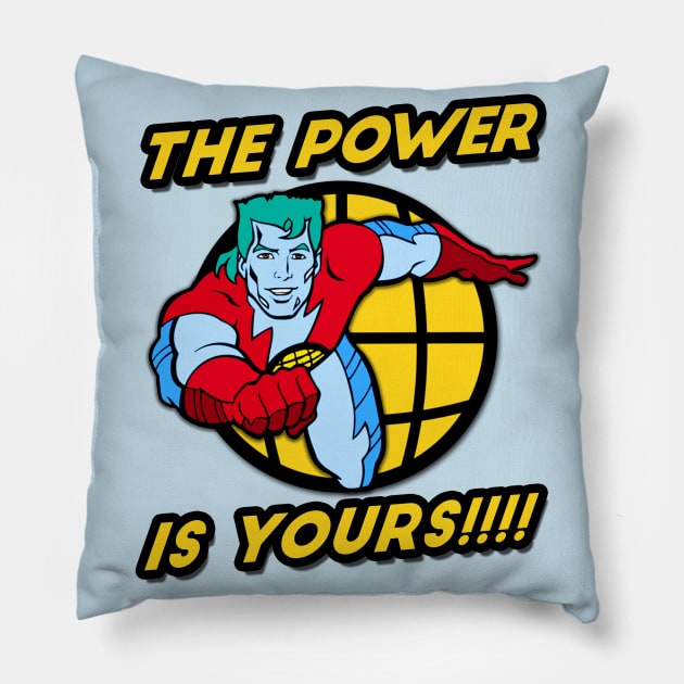 Captain Planet Flying Pillow by BigOrangeShirtShop