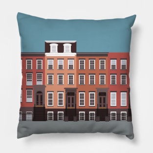 NYC West Village Brownstones Pillow