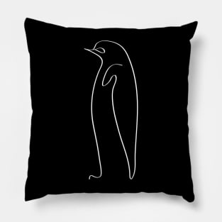 Stylish Penguin Silhouette Line Art Pillow