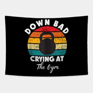 Down Bad Crying At The Gym Vintage Rertro Tapestry