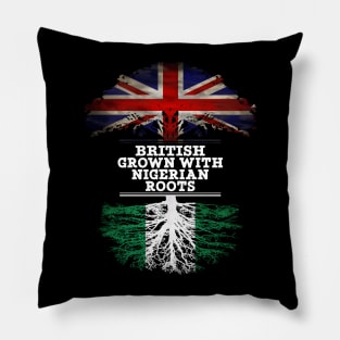 British Grown With Nigerian Roots - Gift for Nigerian With Roots From Nigeria Pillow