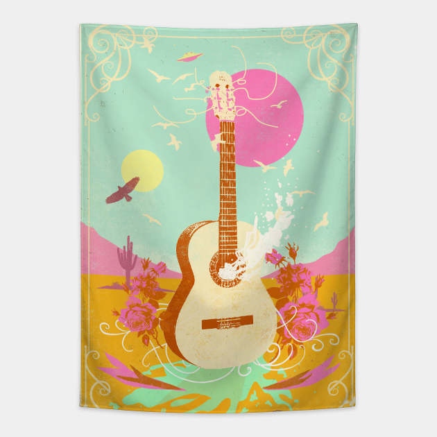 DESERT GUITAR II Tapestry by Showdeer