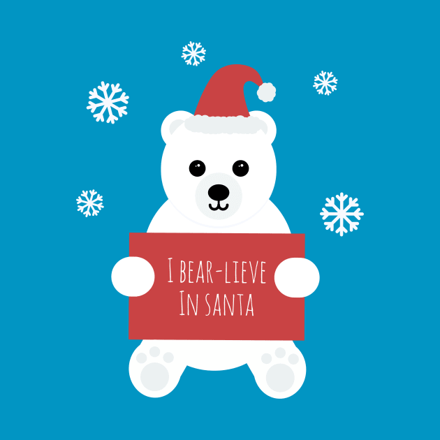 'I Bear-lieve In Santa' by bluevolcanoshop@gmail.com