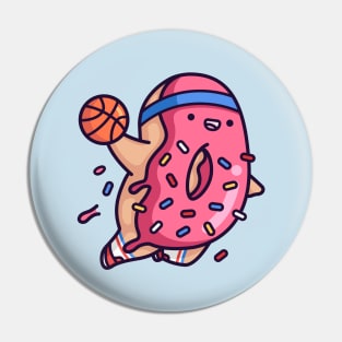 Pink Dunkin Donut with sprinkles Pin