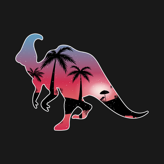 Dinosaurs Beautiful Sunset Beach Palm Tree by jrgmerschmann