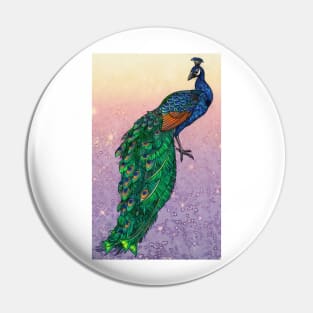 Starry Peacock Pin