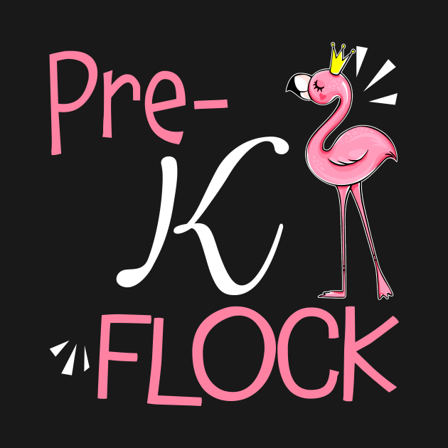Flamingo Back To School Pre-K Flock by Elliottda