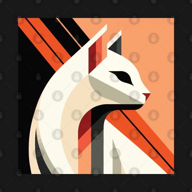 Art Deco Cat Portrait: Vintage Glamour Meets Feline Elegance by KittyKanvas Creations