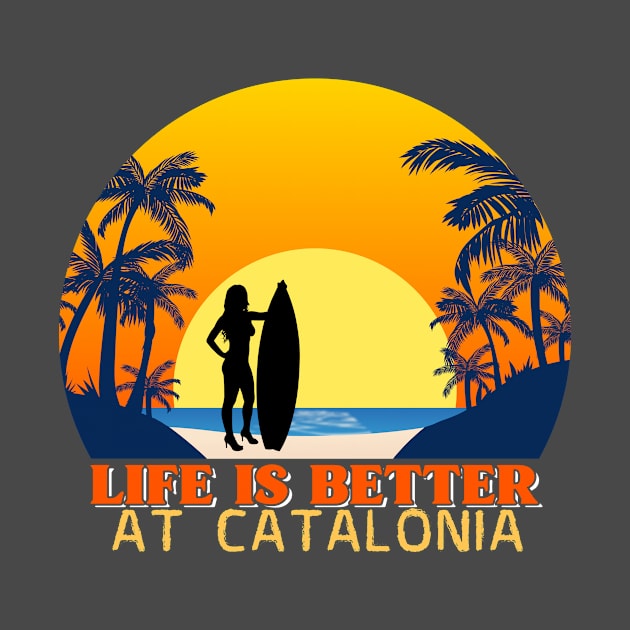 Surfing girl in Catalonia by ArtDesignDE
