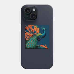 Beautiful Peacock and Stunning Matching Foliage Phone Case