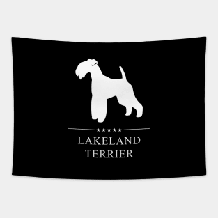 Lakeland Terrier Dog White Silhouette Tapestry