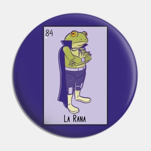 La Rana // Mexican Luchador Frog Loteria Card Pin