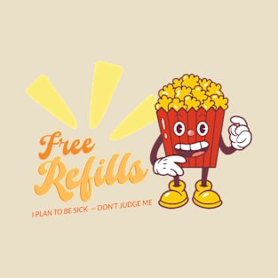 Retro Popcorn - Free Refills T-Shirt