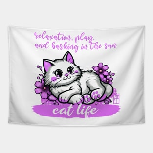 Cat life - relaxation, play, and basking in the sun - I Love my cat - 2 Tapestry