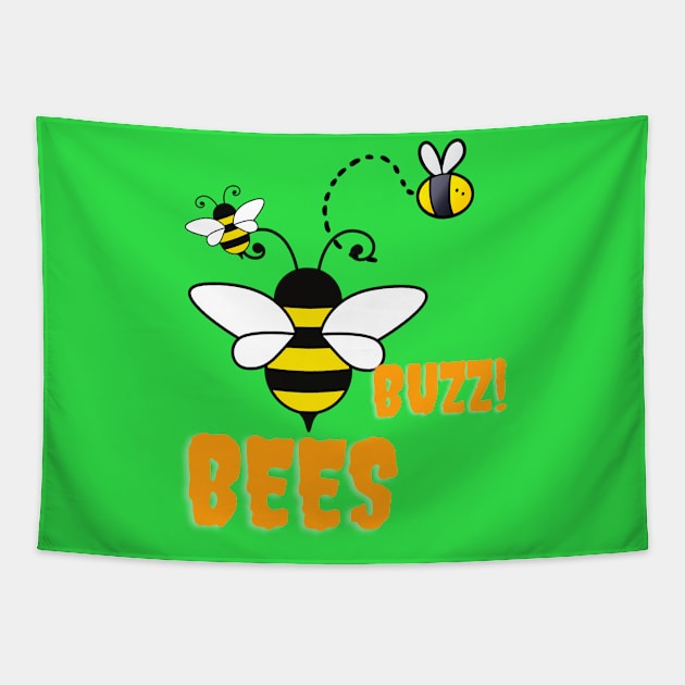 Bees Buzz Tapestry by JeDrin