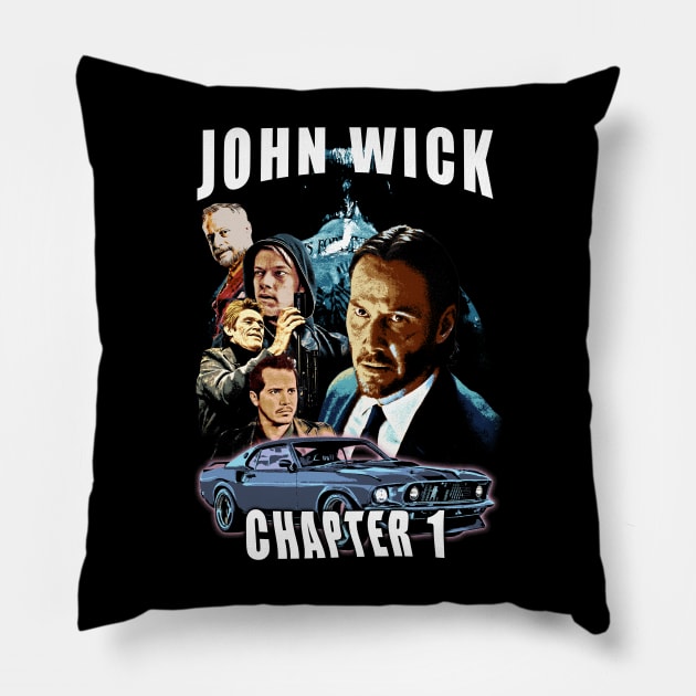 J Wick Chapter 1 Bootleg Pillow by RetroVania