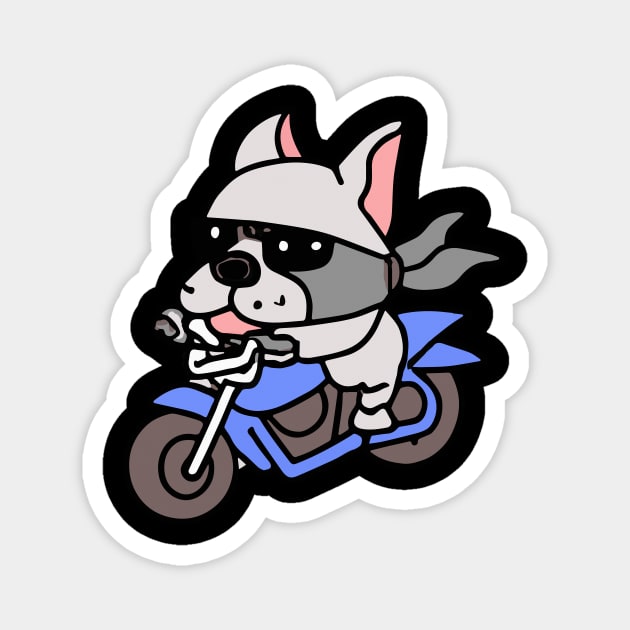 Pit Bull Dog Biker Dog Owner Retro Funny Dog Magnet by BetterManufaktur