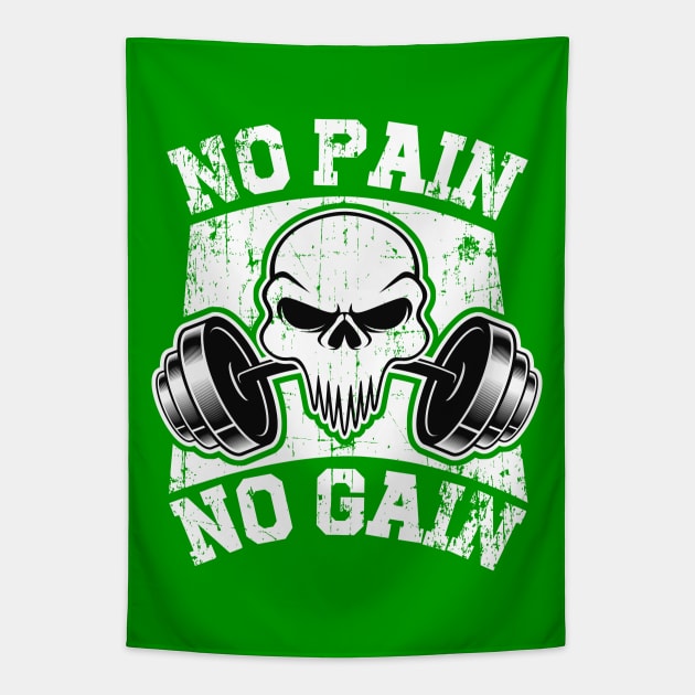 no pain no gain workout gym shirt Tapestry by onalive