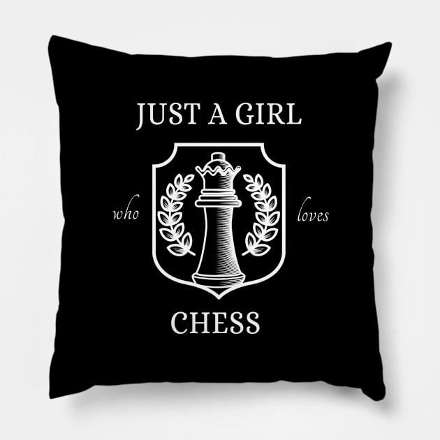 Just A Girl Who Loves Chess Pillow by Dogefellas