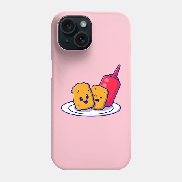 Cute Nuggets Smile With Sauce Cartoon Phone Case by Catalyst Labs