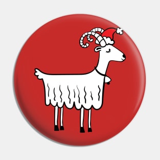 Christmas white goat Pin