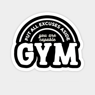 Achieve fitness goals slogan Magnet