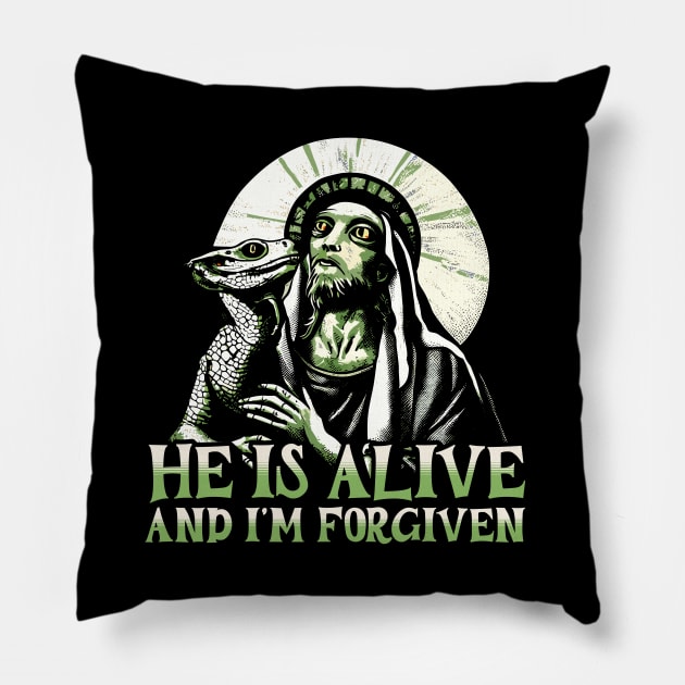 Jesus Lizard - Easter Pillow by valentinahramov