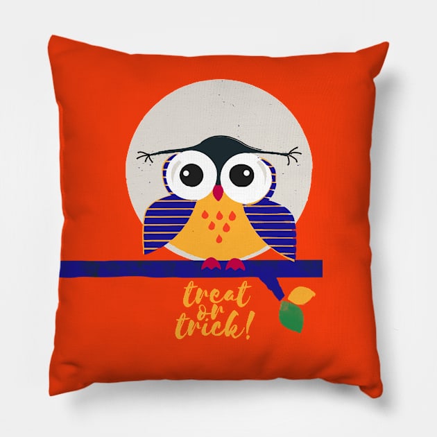 Halloween Scary Owl Pillow by showmemars