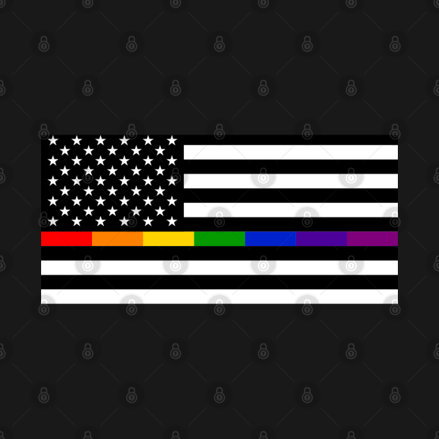 Thin Rainbow Line Flag by Stevendan