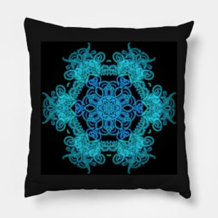 Lit Up in Blue Mandala Pillow