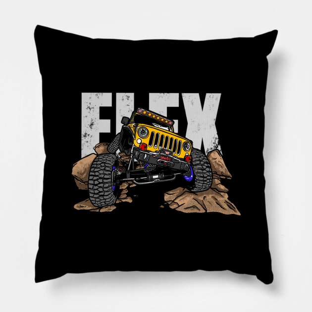 Yellow Jeep Flex Pillow by 4x4 Sketch